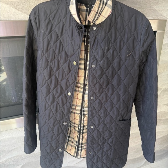Burberry Other - Burberry Black Quilted Jacket with Iconic Check Lining